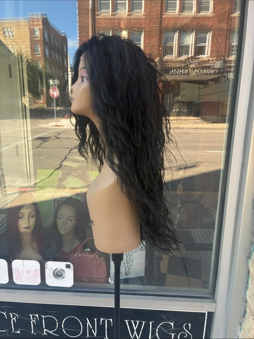 Long Black 20 inch Lace Front Wig